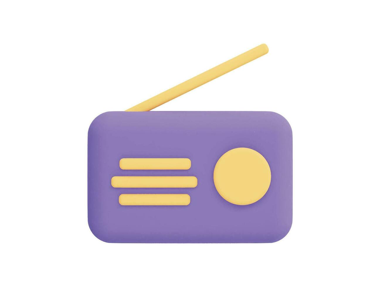 Radio with 3d vector icon cartoon minimal style