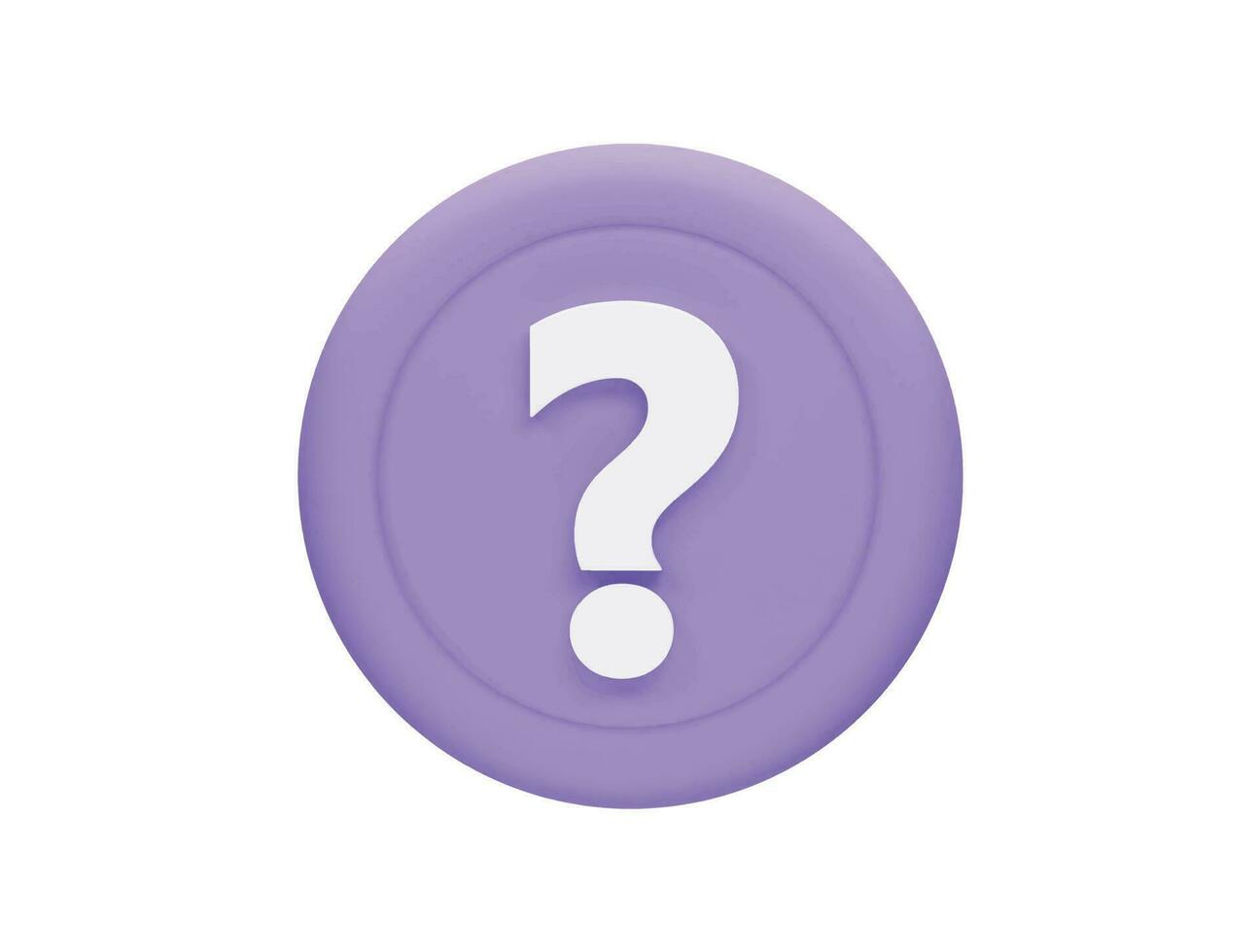 Question mark with 3d vector icon cartoon minimal style