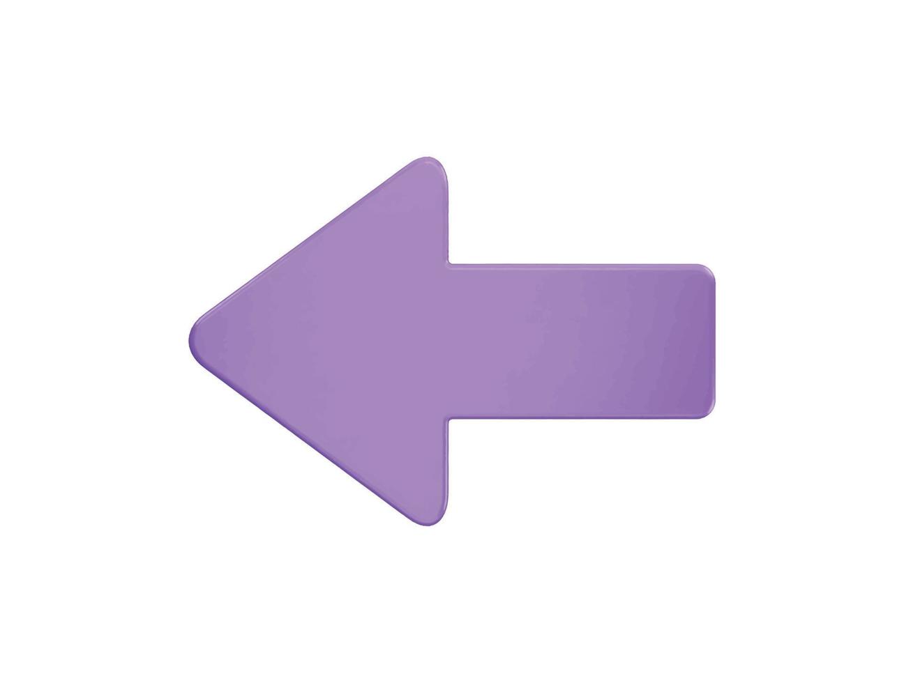 Left arrow with 3d vector icon cartoon minimal style