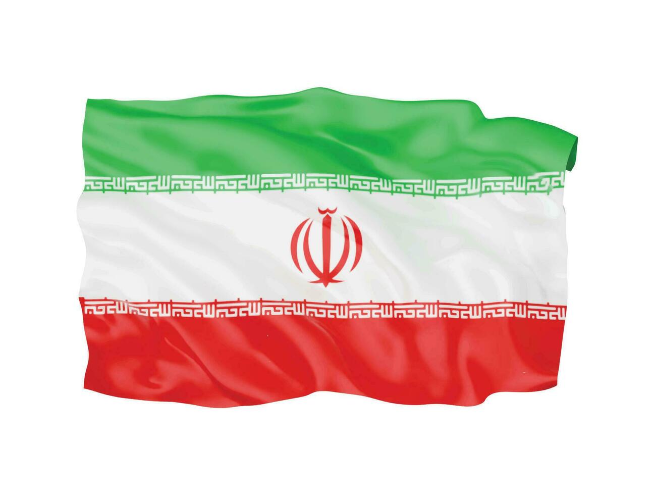 3d Iran flag national sign symbol vector