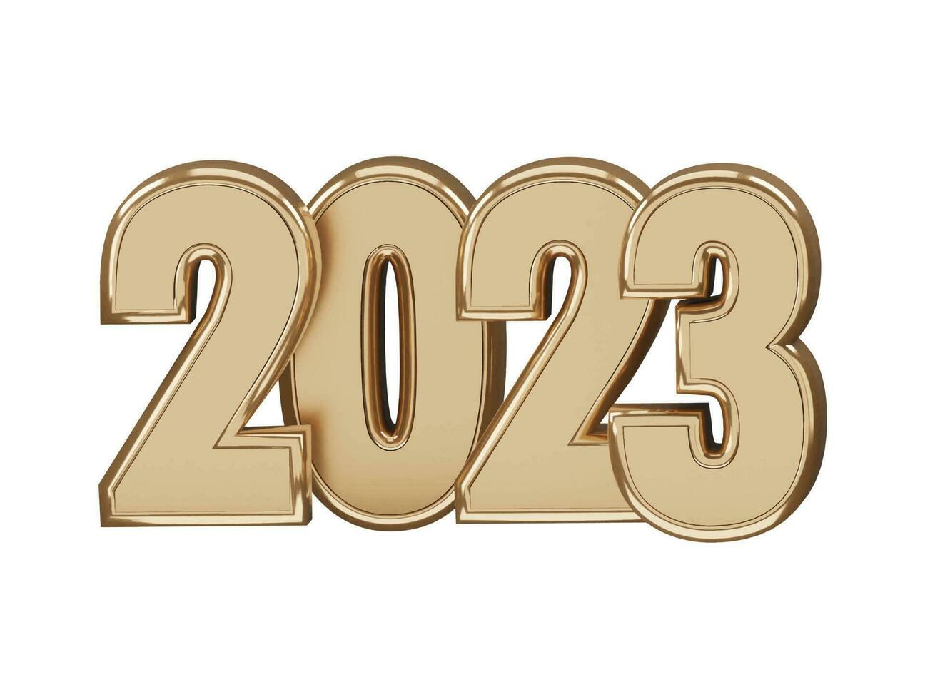 Realistic 3d rendering 2023 new year text effect vector