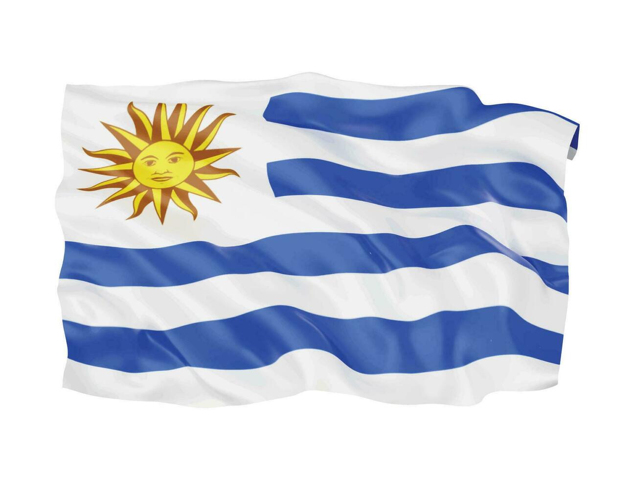 3d Uruguay flag national sign symbol vector