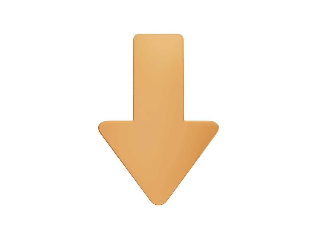 Down arrow with 3d vector icon cartoon minimal style