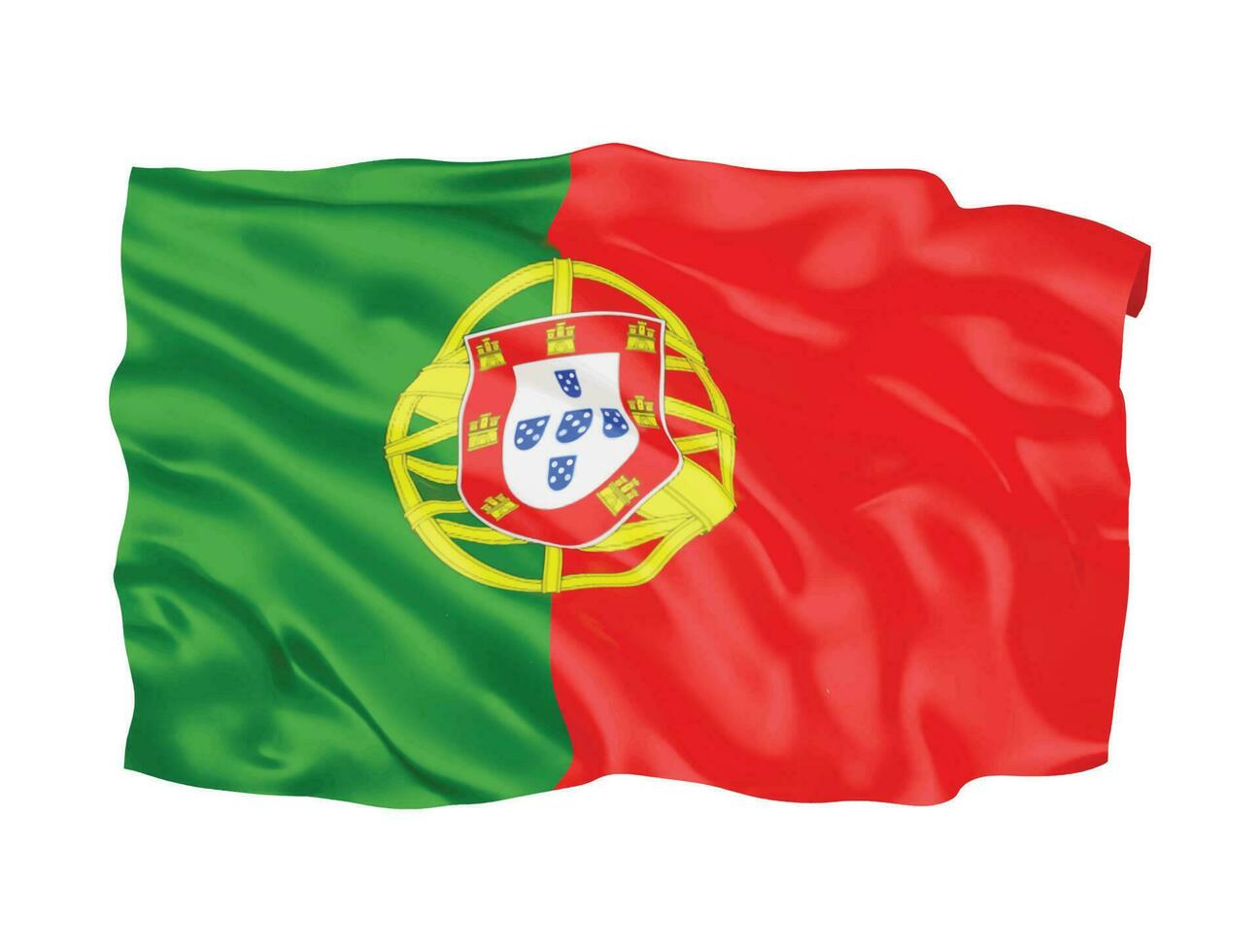 Símbolo nacional de la bandera de portugal 3d vector