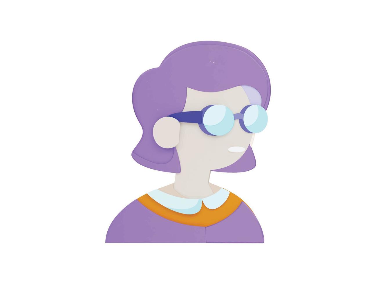 mujeres con gafas de sol icono de vector 3d estilo minimalista de dibujos animados