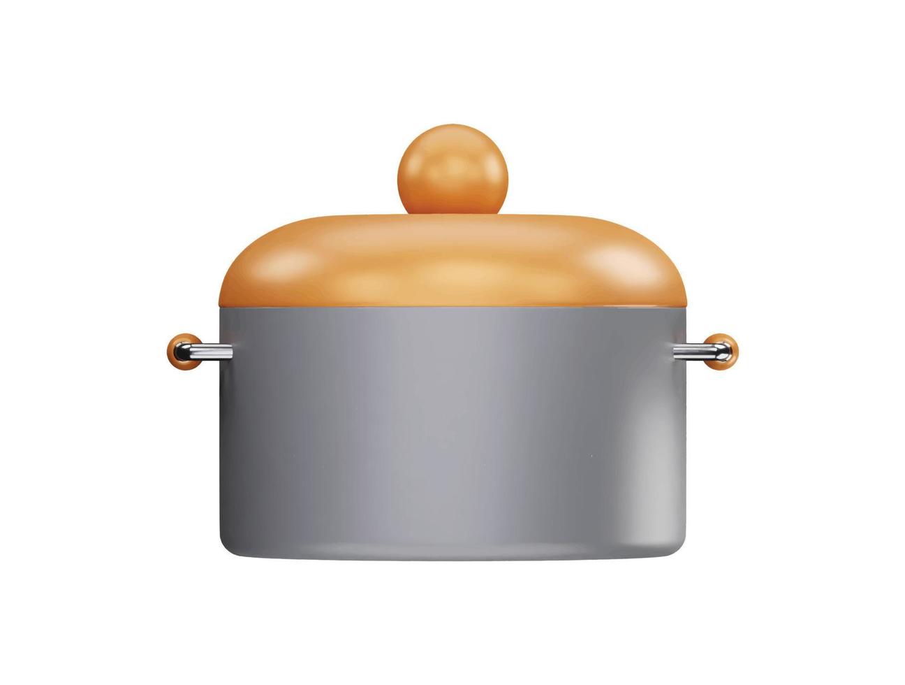 Cooking pot  with 3d vector icon cartoon minimal style