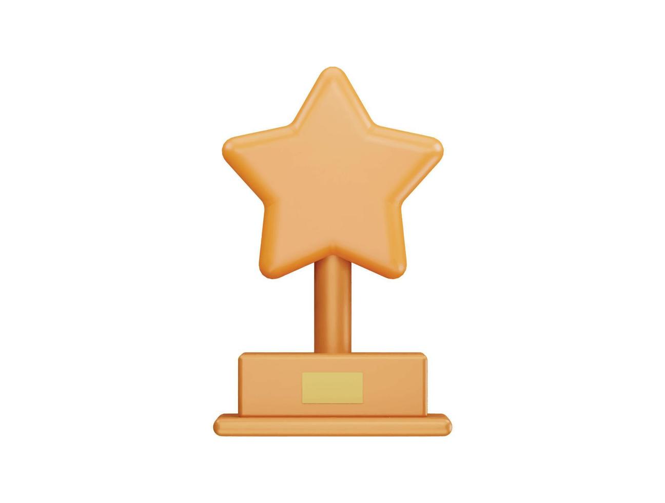 Champion Trophy with 3d vector icon cartoon minimal style