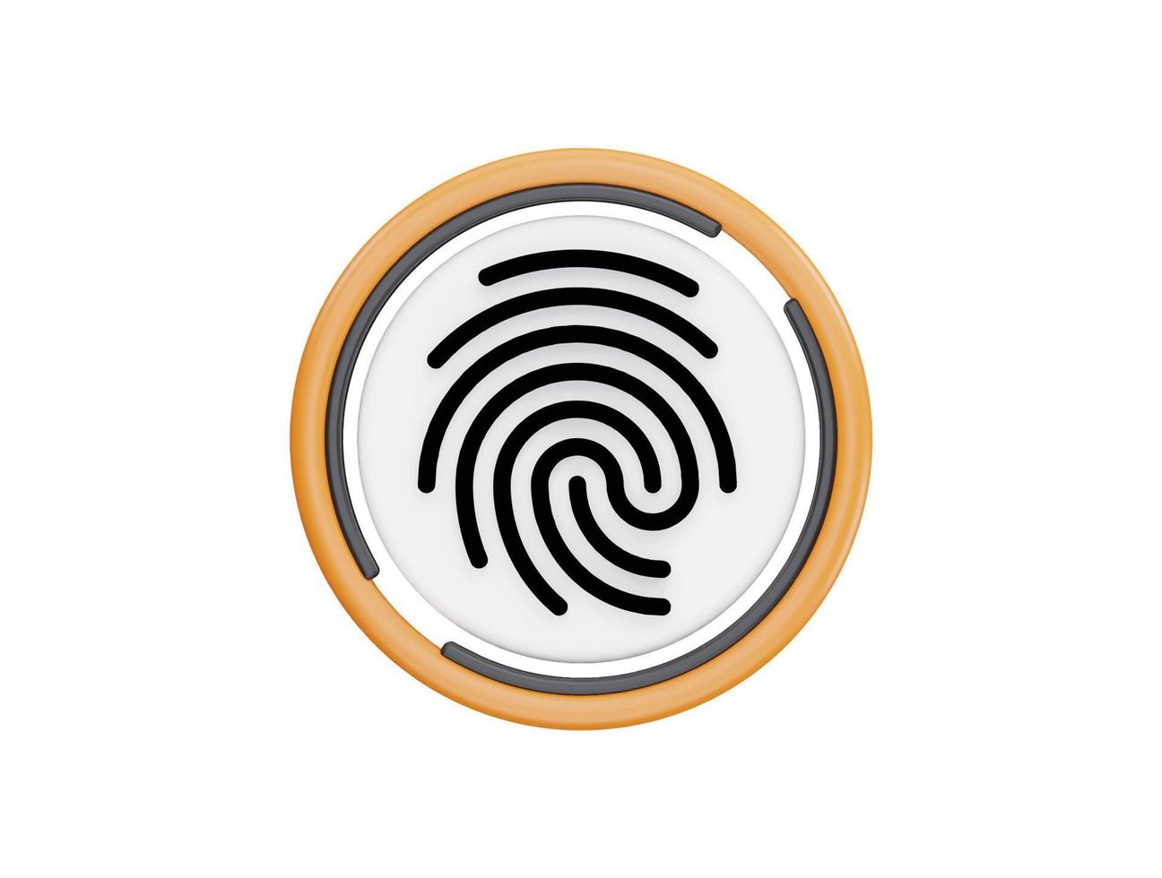 Fingerprint 3d vector icon cartoon minimal style