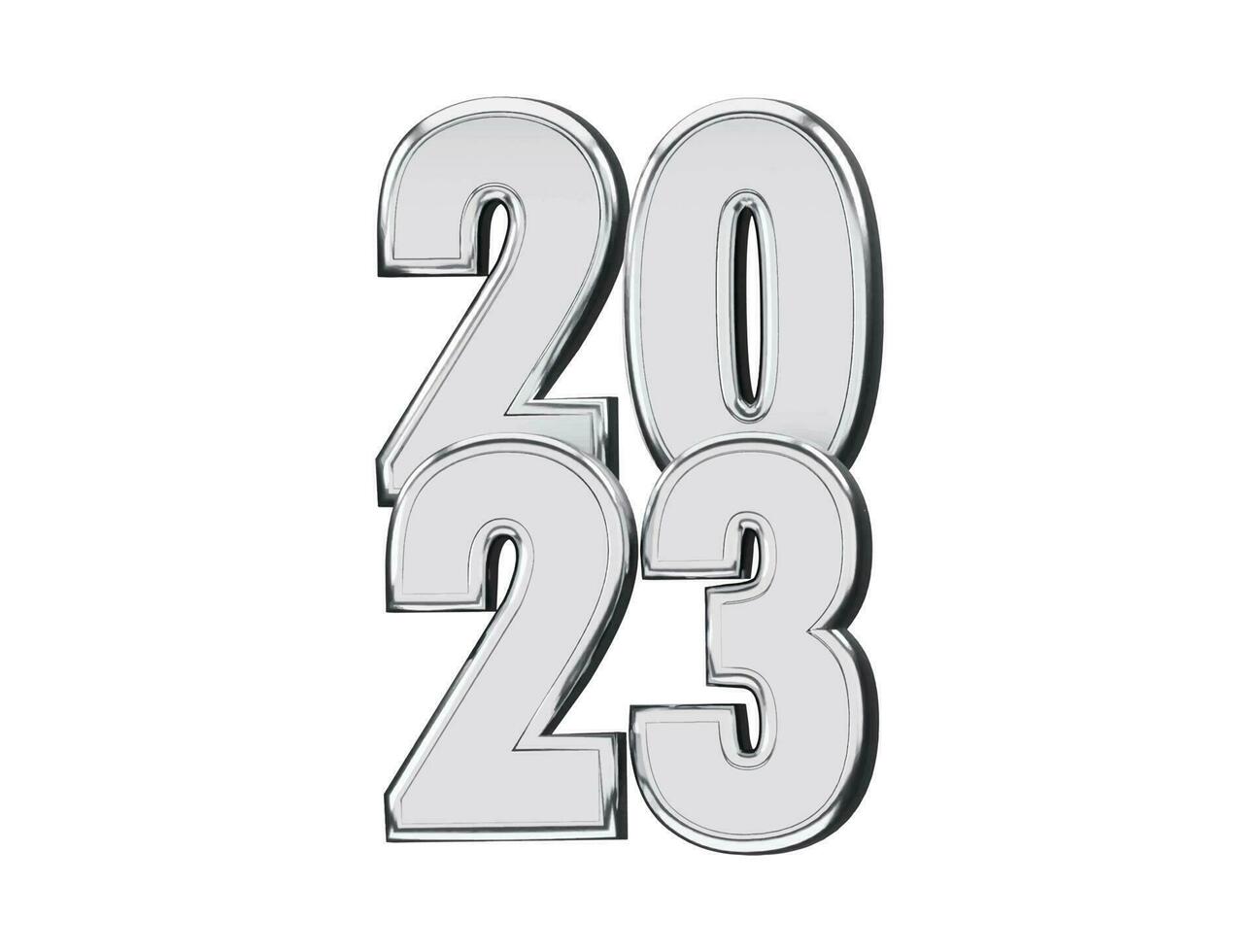 Realistic 3d rendering 2023 new year text effect vector