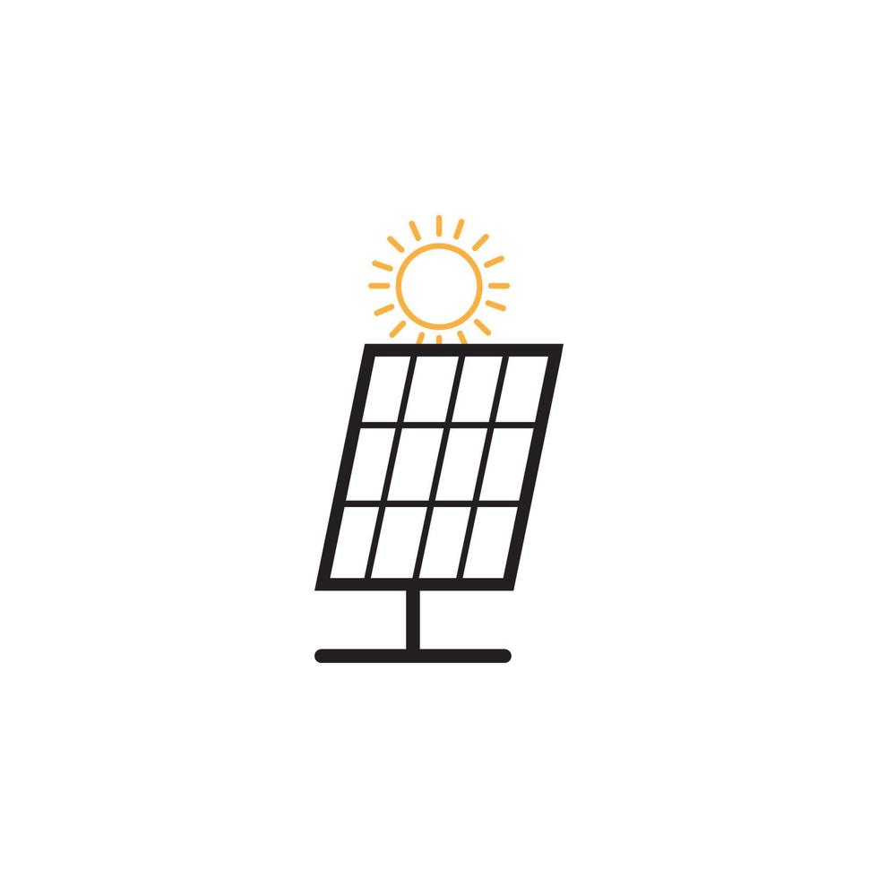 Solar logo energy icon vector