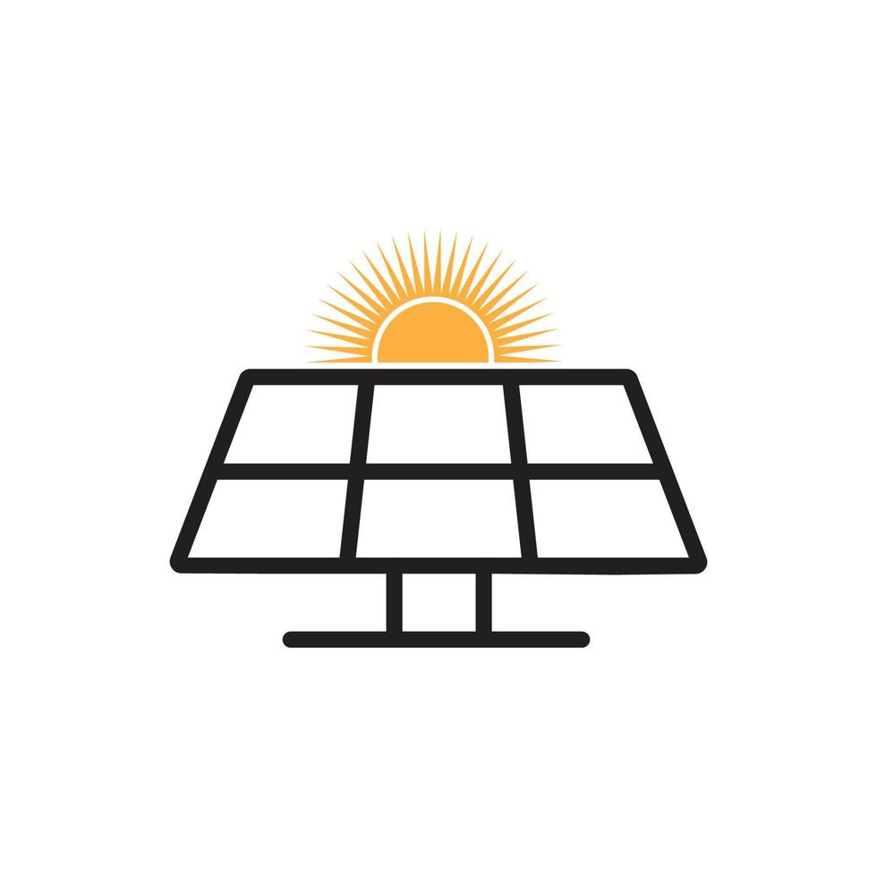 Solar logo energy icon vector