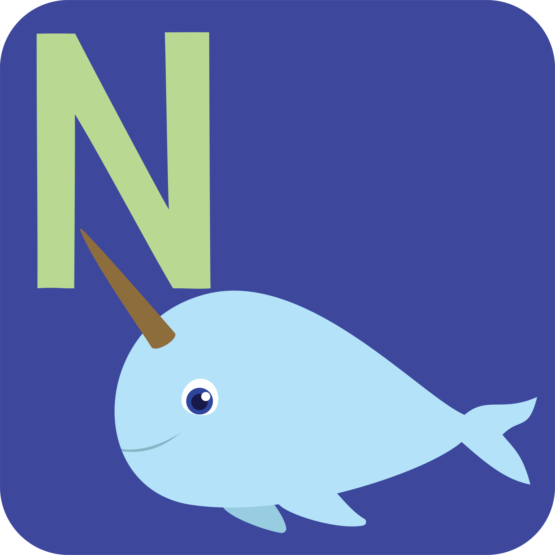 Free alphabet narwhal letter n 16651207 PNG with Transparent Background