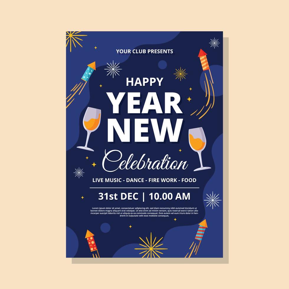 cartel de fiesta de año nuevo vector