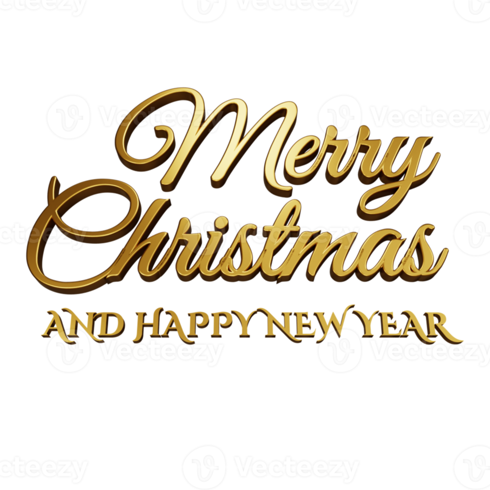 3D Christmas greeting text png