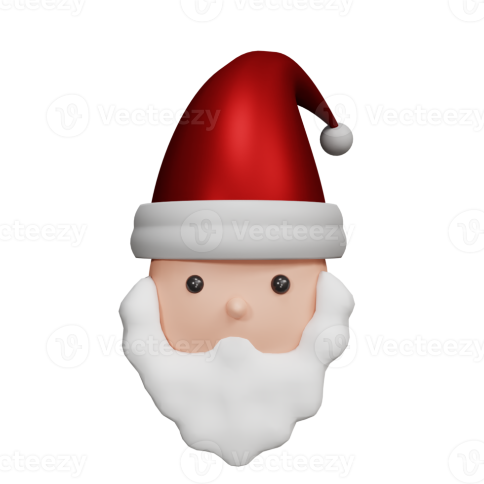 3d de kerstman hoofd png