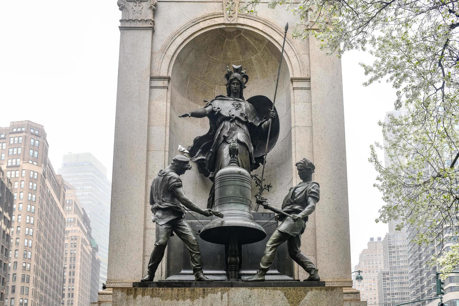 New York City - Mar 29, 2020 -  Memorial to James Gordon Bennet, the founder, editor and publisher of the New York Herald and a major figure in the history of American newspapers. photo