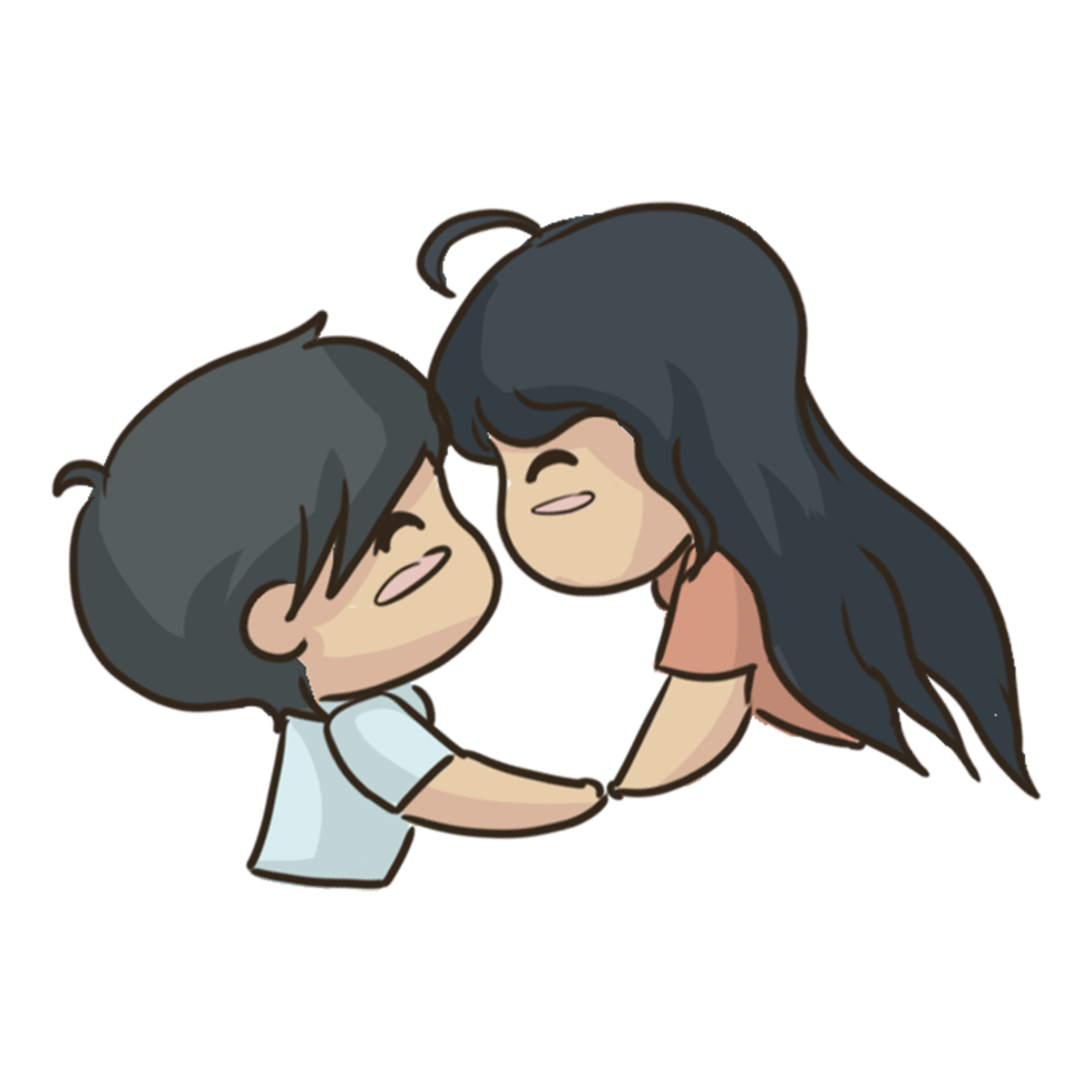 um casal feliz se beijando png