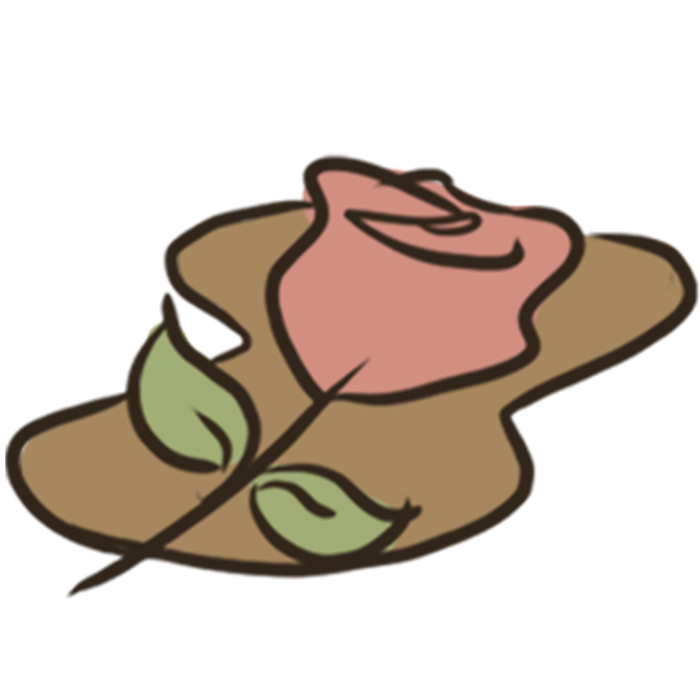 line art of a rose png