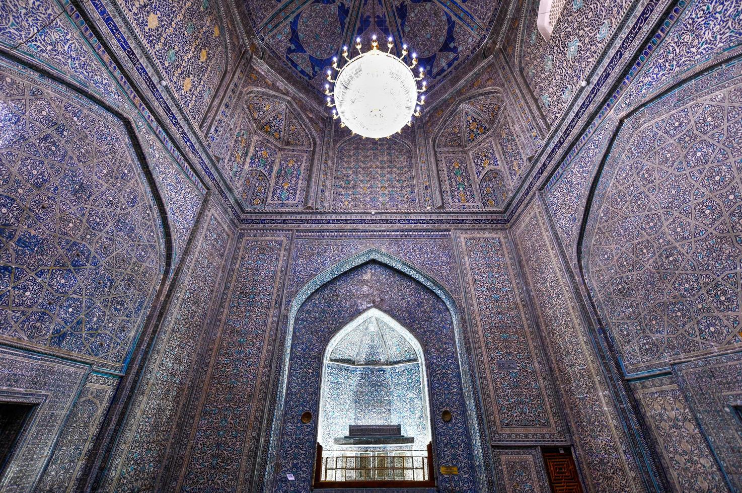 Khiva, Uzbekistan - Jul 13, 2019 -  Pahlavan-Mahmud Mausoleum in Khiva, Uzbekistan. Done in the tradition of Khorezm architecture of XVIII-XIX centuries. photo