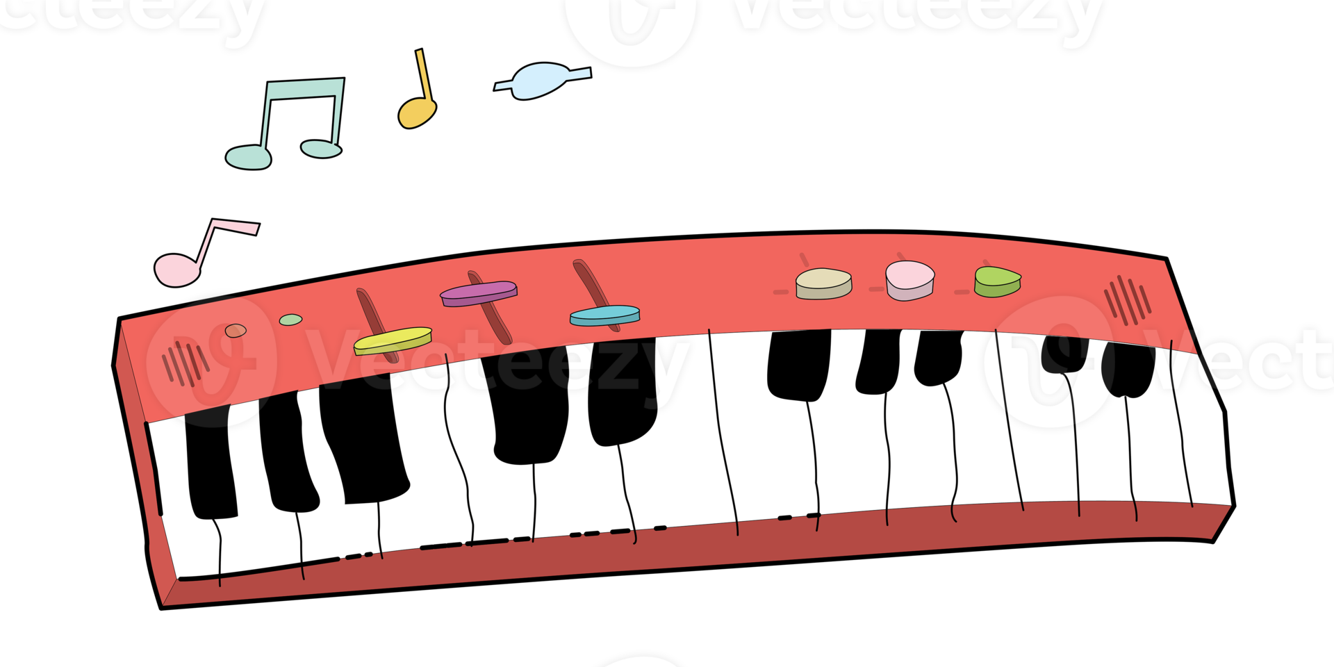 Free Electric piano keyboard isolated childish hand drawn style.  Illustration of kids drawing piano doodle concept. 16652461 PNG with  Transparent Background