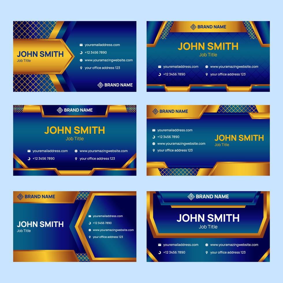 Gradient Style Business Card Collection vector