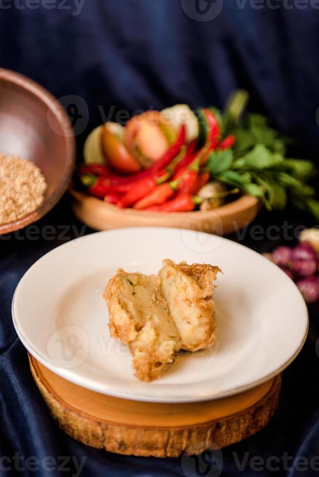 fried fish on dish photo