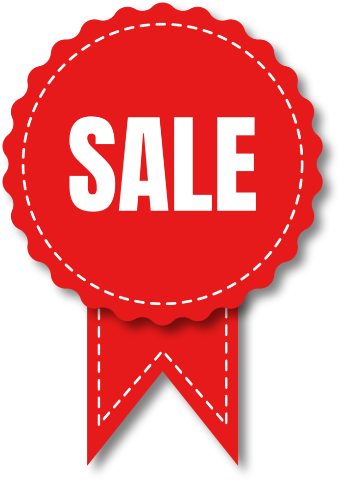 red and white sale labels png