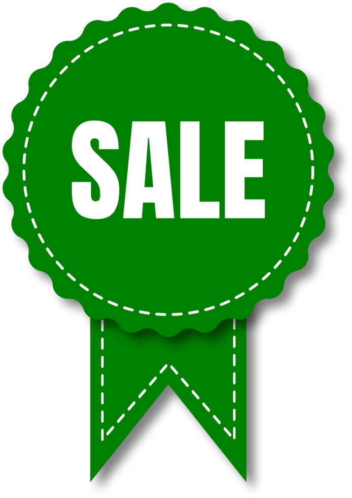 green and white sale labels png