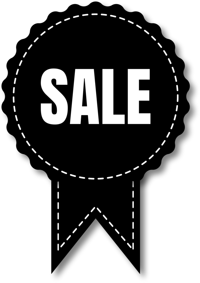 black and white sale labels png