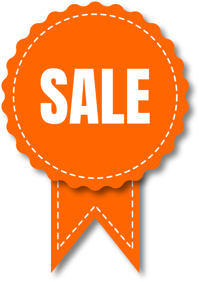 orange and white sale labels png