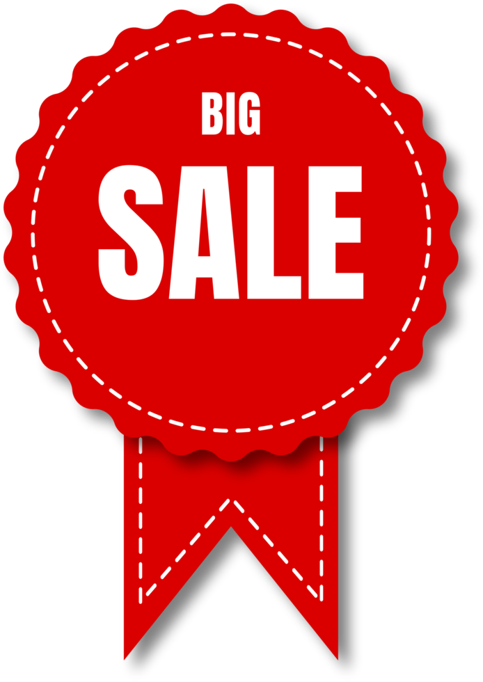 red and white big sale labels 16652830 PNG