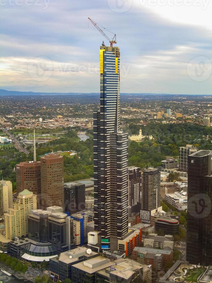 Eureka Tower under construction in the heart of Melbourne, Australia. photo