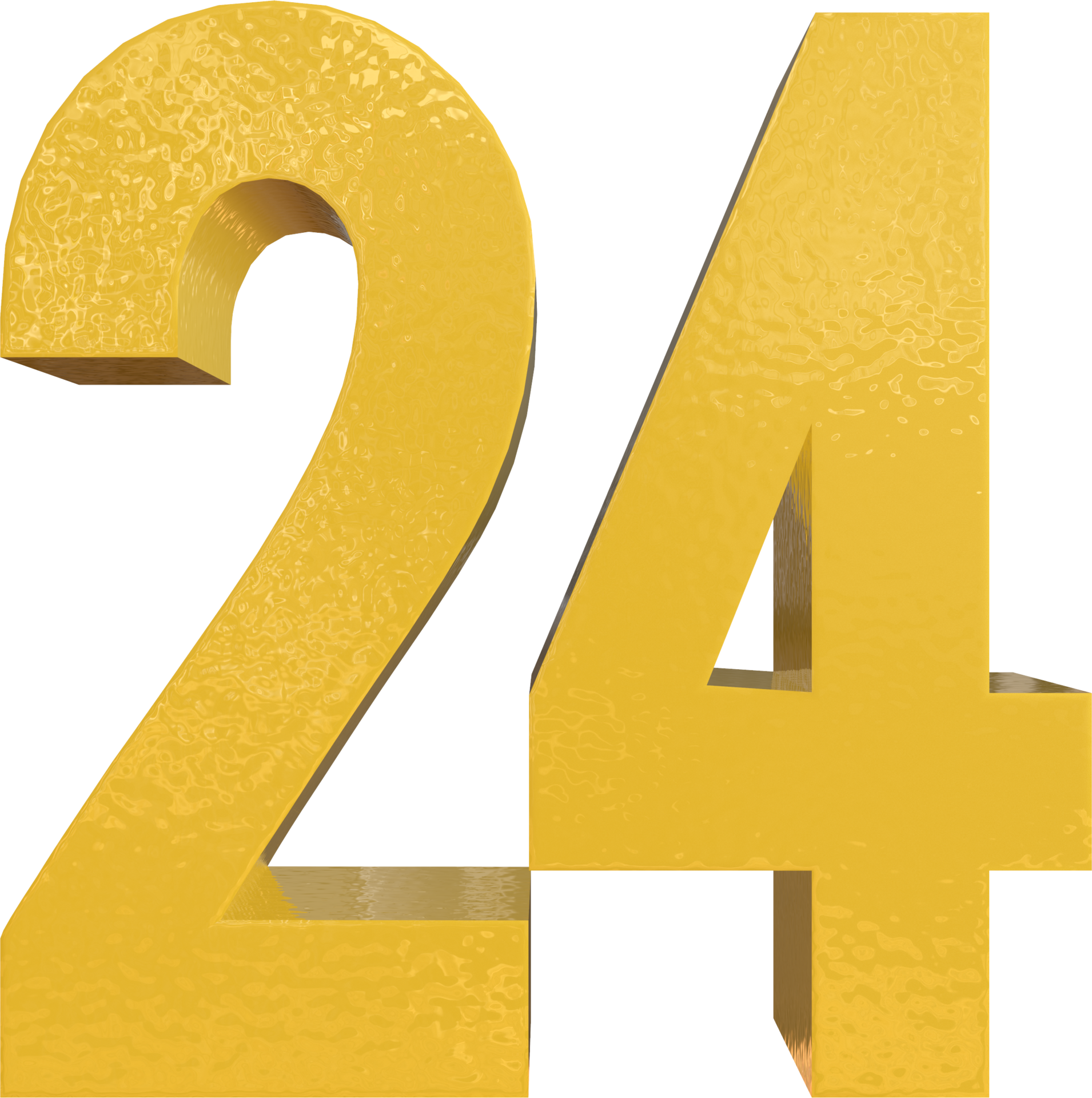 Yellow Metallic Number 24 On White Stock Illustration 213261634