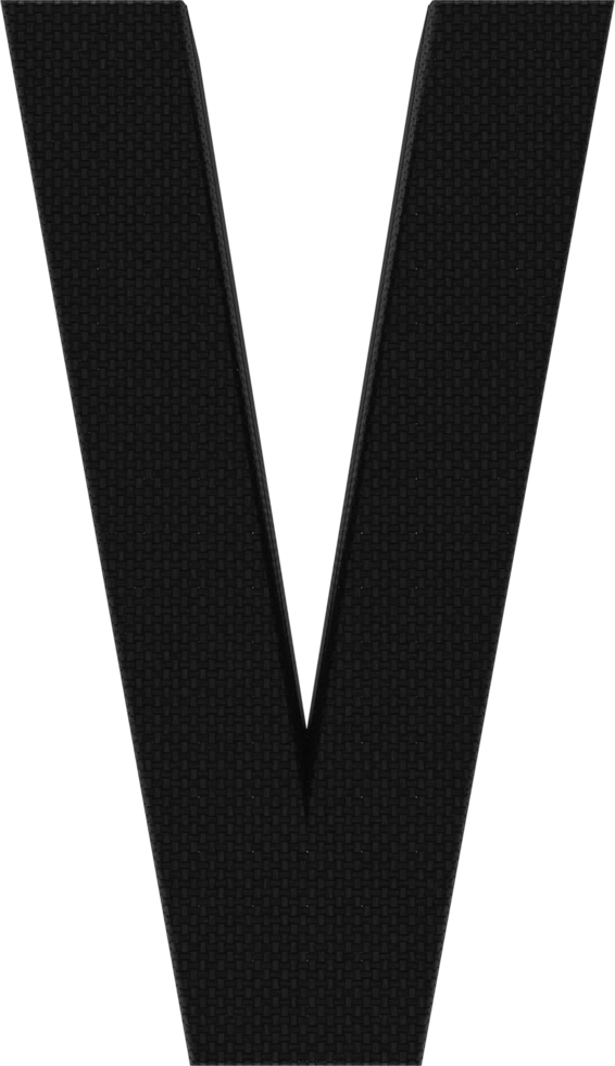 Letter V Nylon Weave 3D Render png