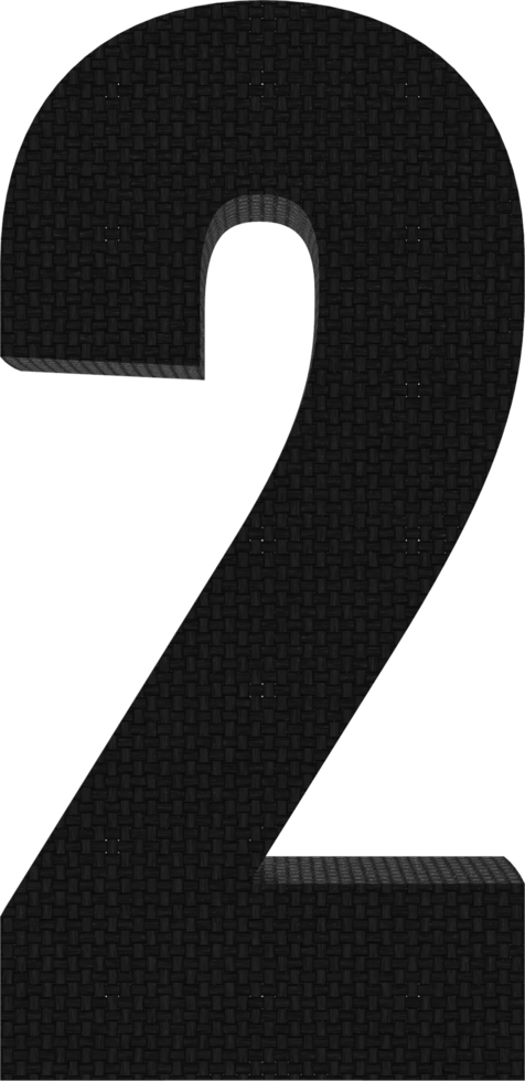 Number 2 Nylon Weave 3D Render. png