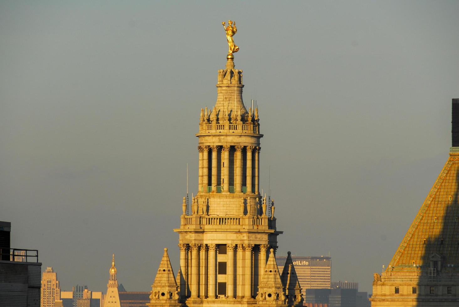 Aerial view of the Municipal Building in downtown Manhattan, New York City photo