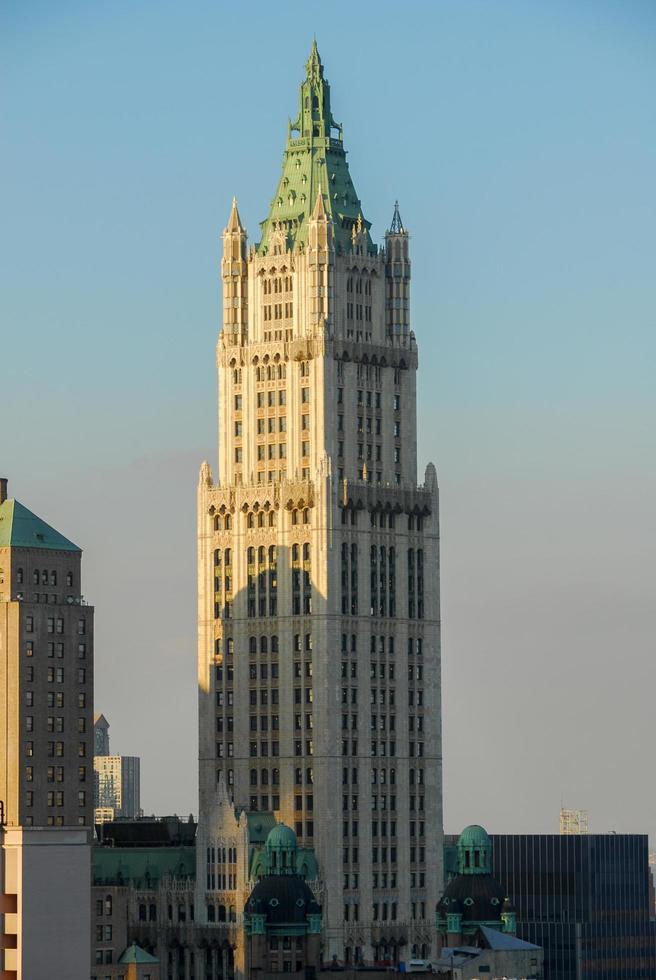 Aerial view of the Woolworth Building in downtown Manhattan, New York City photo