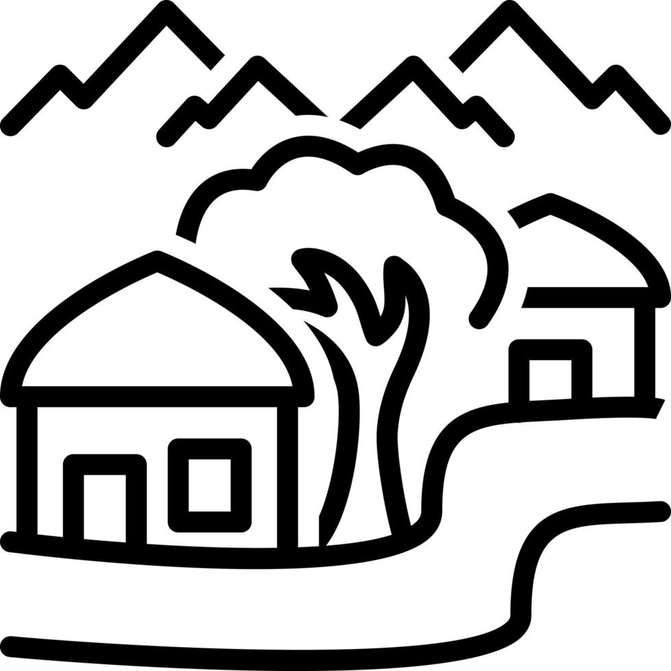 line icon for village vector