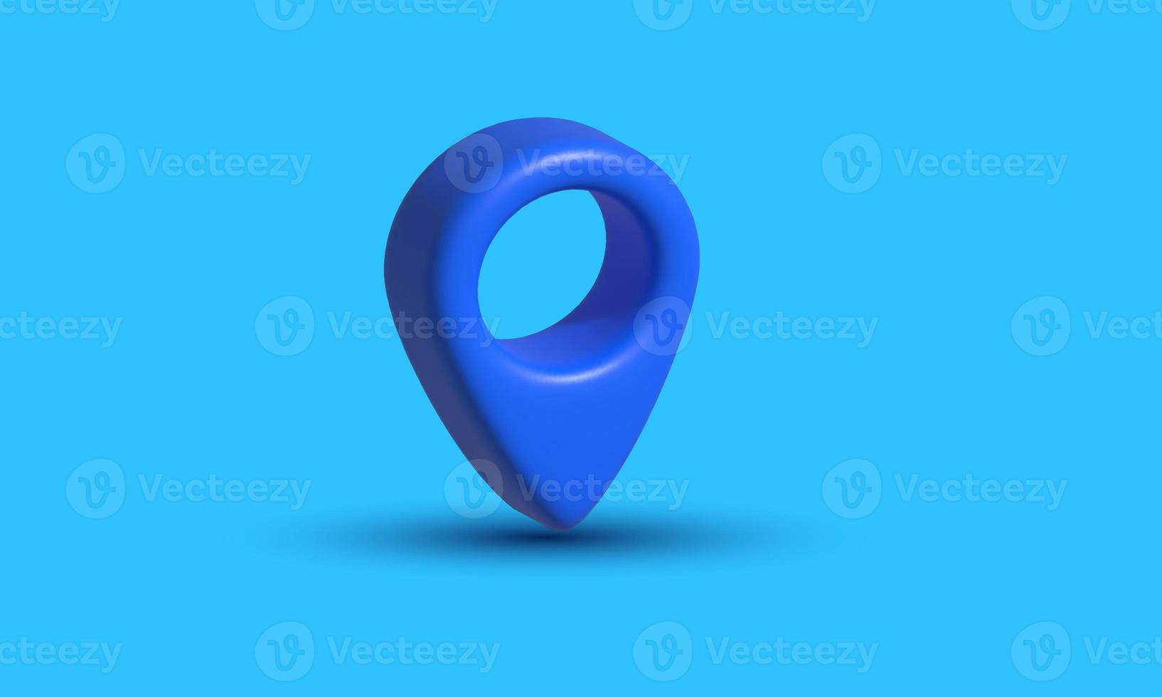 illustration realistic blue location pin sign gps 3d icon creative isolated on background photo