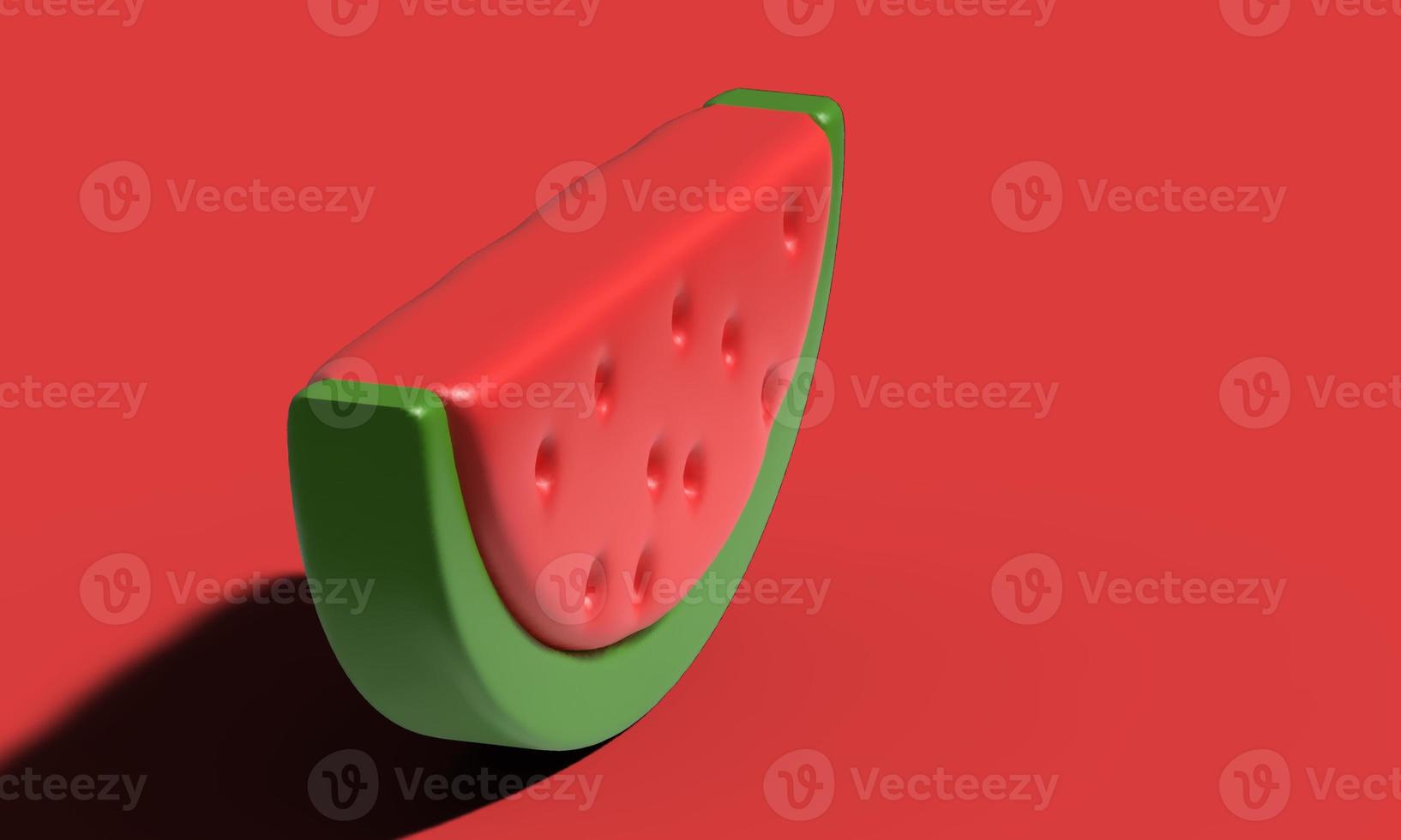illustration realistic watermelon summer fruit plasticine 3d icon creative isolated on background photo