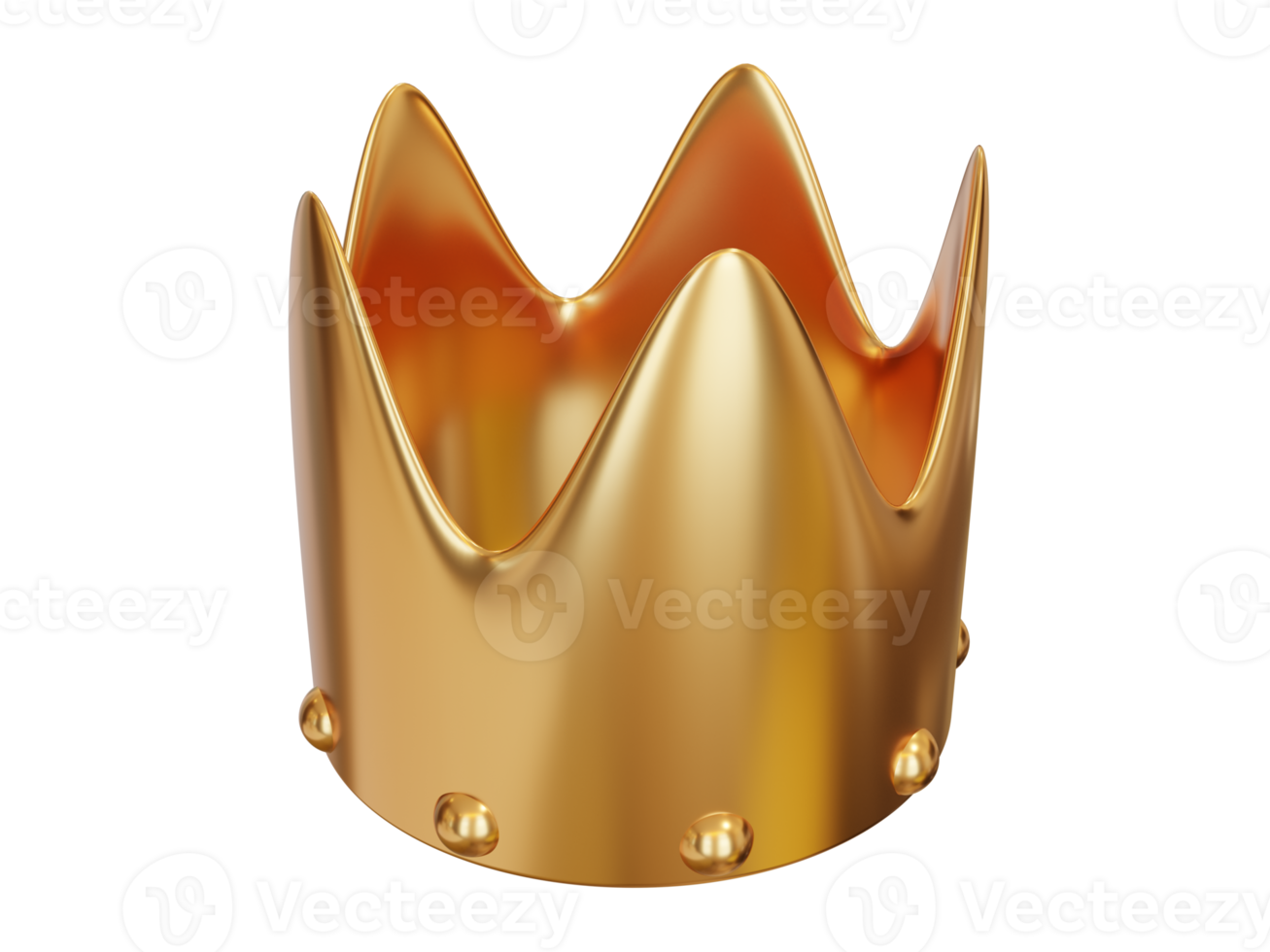 Golden cartoon crown. 3d render. png