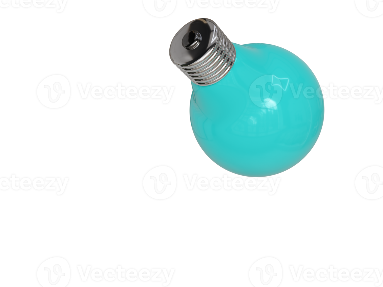 Blue light bulb. 3d render png