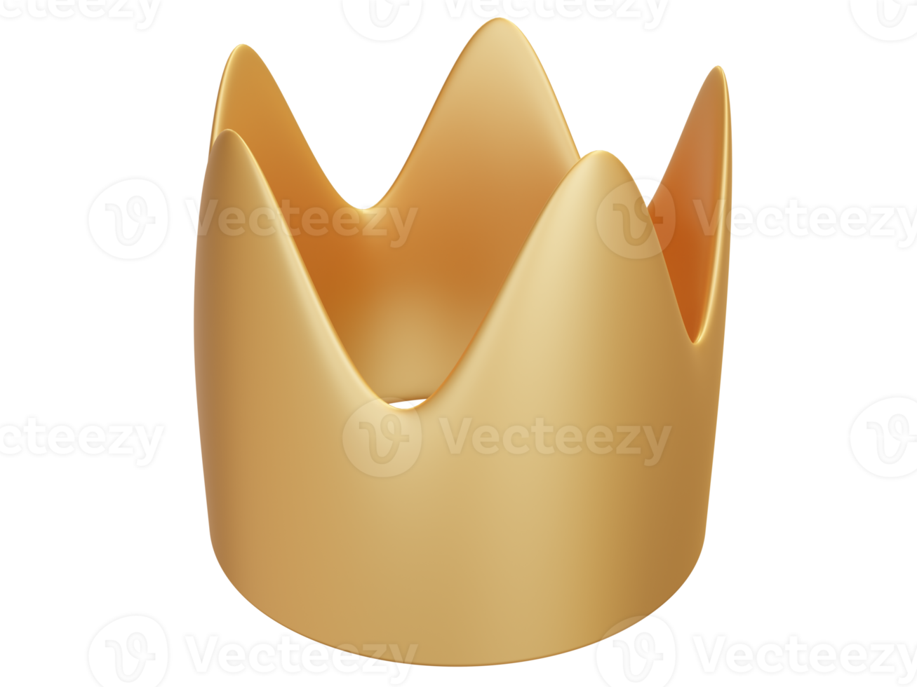 couronne de dessin animé doré. rendu 3D. png