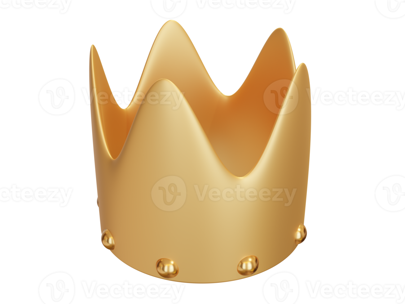 Golden cartoon crown. 3d render. png