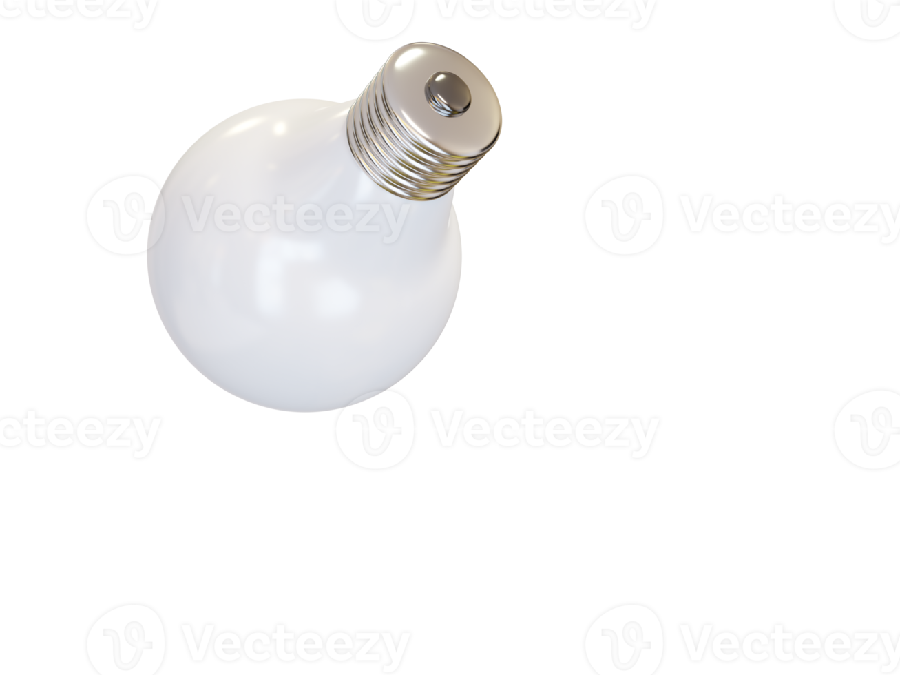 White light bulb. 3d render png