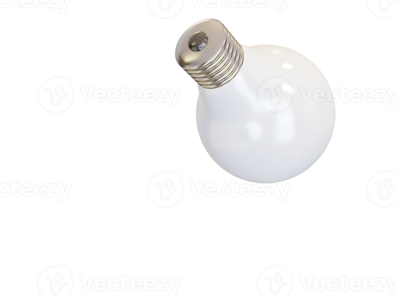 White light bulb. 3d render png