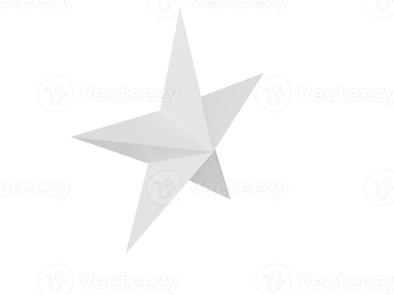 White volumetric star. 3d render. png