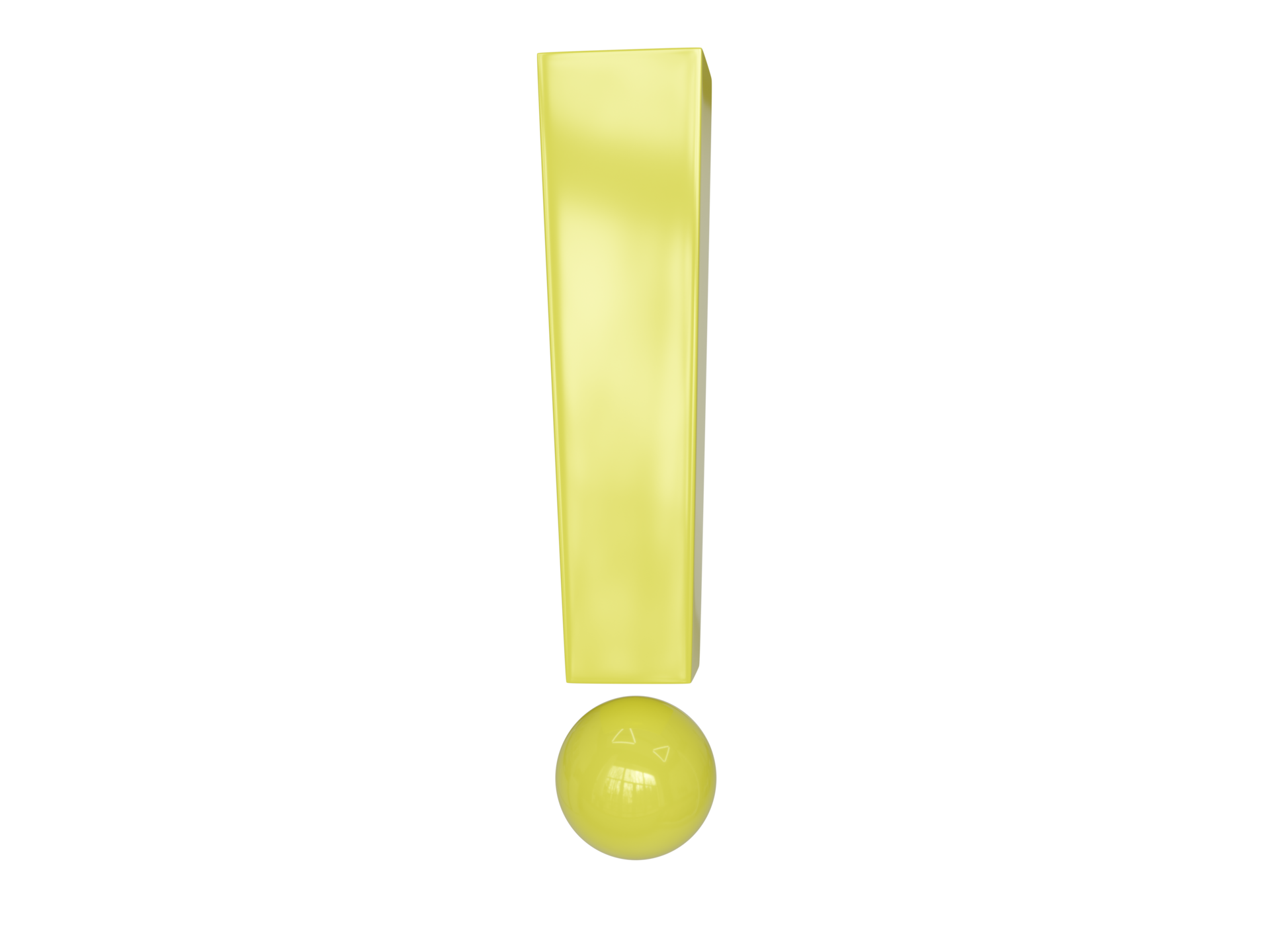 Yellow exclamation mark. 3d render. 16653619 PNG