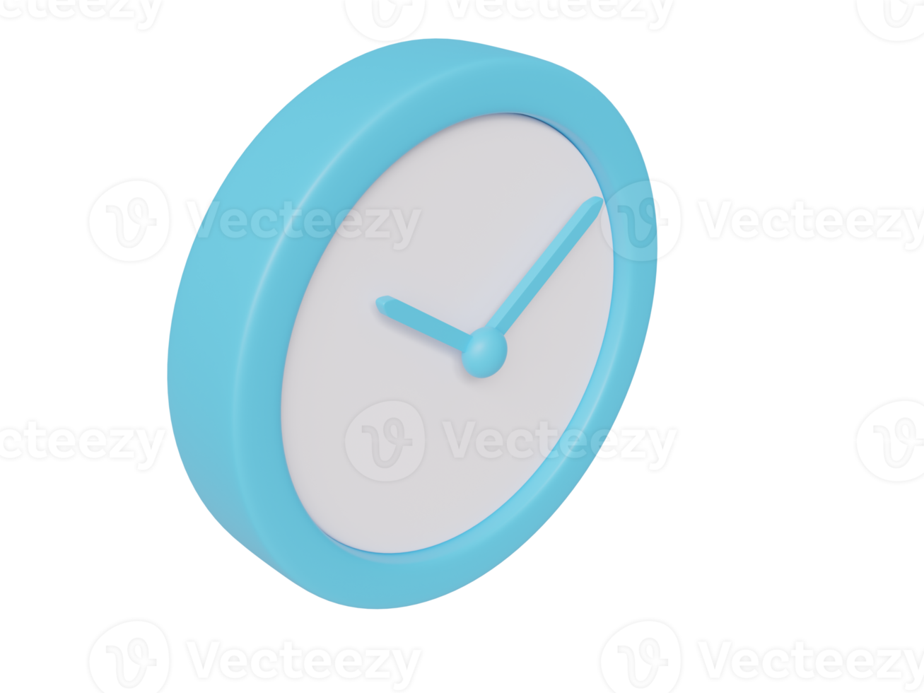 blaue Cartoon-Uhr. 3D-Rendering. png