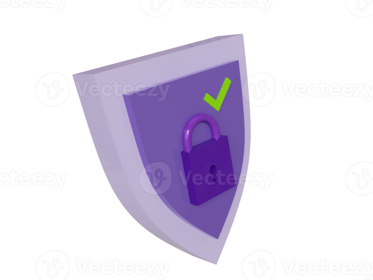 Protection enabled violet symbol. 3d render. png